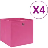 vidaXL Aufbewahrungsboxen 4 Stk. Vliesstoff 28x28x28 cm Rosa