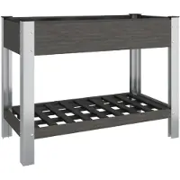 vidaXL Garten-Hochbeet mit Ablage Grau 100x50x75 cm WPC