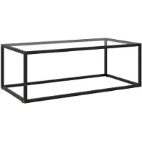 vidaXL Couchtisch Schwarz mit Hartglas 100x50x35 cm
