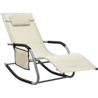 vidaXL Sonnenliege Textilene Creme und Grau