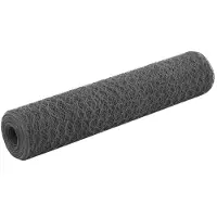vidaXL Drahtzaun Stahl mit PVC-Beschichtung 25x0,75 m Grau
