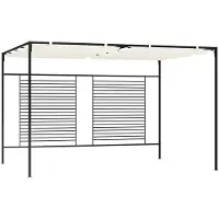 vidaXL Pavillon mit Ausziehbarem Dach 3x4x2,3 m Cremeweiß 180 g/m²