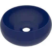 vidaXL s Waschbecken Rund Matt Dunkelblau 40x15 cm Keramik