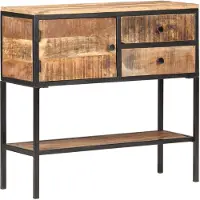 vidaXL Sideboard 85x30x80 cm Raues Mangoholz