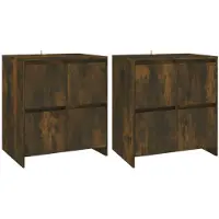 vidaXL Sideboards 2 Stk. Räuchereiche 70x41x75 cm Holzwerkstoff