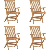 vidaXL Klappstühle, 4 Stück, Massivholz Teakholz