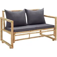 vidaXL Gartenbank mit Kissen 115 cm Bambus
