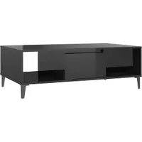 vidaXL Couchtisch Hochglanz-Schwarz 103,5x60x35 cm Holzwerkstoff
