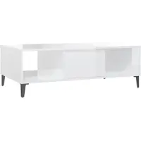 vidaXL Couchtisch Hochglanz-Weiß 103,5x60x35 cm Holzwerkstoff