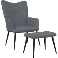 vidaXL Relaxsessel mit Hocker Dunkelgrau Stoff
