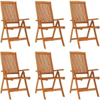 vidaXL Klappstühle, 6 Stück, Massivholz Eukalyptus