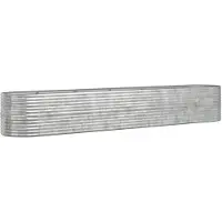 vidaXL Hochbeet Verzinkter Stahl 440x80x68 cm Silbern