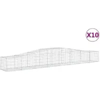 vidaXL Gabionen mit Hochbogen 10 Stk. 400x50x40/60cm Verzinktes Eisen