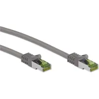 Goobay RJ45 Patchkabel mit CAT 8.1 S/FTP Rohkabel, grau