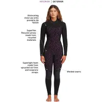 Billabong Synergy 4/3 Mm Neopren-anzug Mit Langen Ärmeln Und Reißverschluss Am Rücken Für Damen