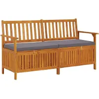 Natur24 Truhenbank mit Kissen 148 cm Massivholz Akazie