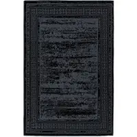 Kayoom Teppich "Kalea 325", schwarz, B:160cm H:8mm L:230cm, Polyester, Teppiche, Teppich, Flachgewebeteppich mit Relief-Design, Used-Look, moderne Farben