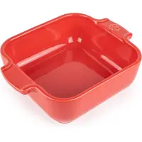 Peugeot Auflaufform APPOLIA Keramik quadratisch, 18 x 18 x 5,1 cm, Langlebige Keramikschale mit abgerundeten Winkeln für ein einfaches Servieren, Farbe: rot