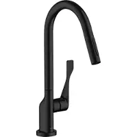 Hansgrohe AXOR Citterio Einhebel-Küchenmischer 250 mit Ausziehbrause, Mattschwarz