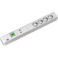 Bachmann 331.0202 19“ 1,5HE 4xCEE7/3 1xSchalter 1xGVS Strom 2,0m CEE7/7 3310202