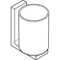 Hansgrohe AXOR UNIVERSAL Rectangular Zahnputzbecher, Metall, Glas weiß, 42604670, Farbe: Mattschwarz