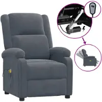 vidaXL Massagesessel Elektrisch Dunkelgrau Samt