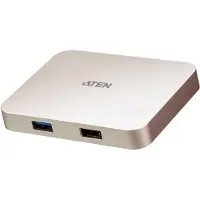 Aten USB-C 4K Ultra Mini Dock mit Power Passthrough, USB 2.0 Type-C, 60 W, Roségold, HDMI, USB 2.0, USB 3.2 Gen 1 (3.1 Gen 1) Type-A, USB 3.2 Gen 1 (3.1 Gen 1) Type-C, Kunststoff, RoHS