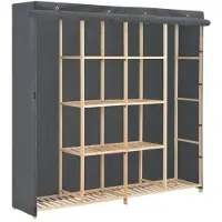 vidaXL Kleiderschrank Grau 173 x 40 x 170 cm Stoff