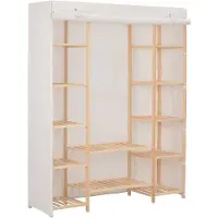 vidaXL Kleiderschrank Weiß 135 x 40 x 170 cm Stoff