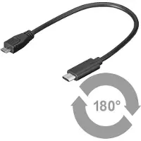Microconnect USB3.1CAMB02, 0,2 m, Micro-USB B, USB C, USB 2.0, Schwarz