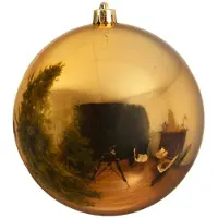 Décoris Weihnachtskugeln Kunststoff 25cm hellgold, 1 Stück