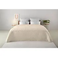 Otto Home Tagesdecke "Tesso", beige, B:140cm L:210cm, Polyester, Tagesdecken, Tagesdecke, unifarben mit grafischem Muster