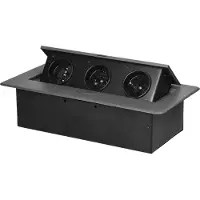 ORNO OR-GM-9032/GR Einbau-Steckdose versenkbar dreifach graphit