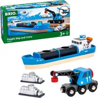 BRIO Containerschiff mit Kranwagen, 1Stück