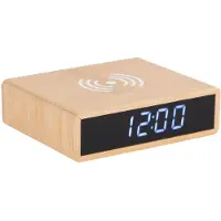 Karlsson - Wecker Fat w. Phone Charger LED - Braun - 8x10.6x3.1cm