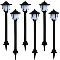 vidaXL Solar-Außenleuchten 6 Stk. LED Schwarz
