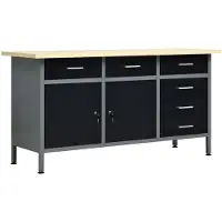 vidaXL Arbeitstisch Schwarz 160 x 60 x 85 cm Stahl