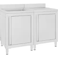 vidaXL Gastro-Spülenunterschrank Edelstahl 120x60x96 cm