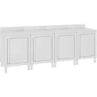 vidaXL Arbeitsschrank 240x60x96 cm Edelstahl