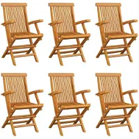 vidaXL Klappstühle, 6 Stück, Massivholz Teakholz