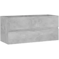 vidaXL Waschbeckenunterschrank "Güterglück" aus Spanplatte in Betongrau. Abmessungen (B/H/T) 100x45x38 cm