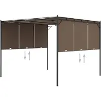 vidaXL Gartenpavillon mit Seitenvorhang 3x3x2,25 m Taupe