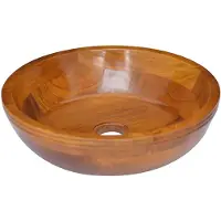 vidaXL Waschbecken Massivholz Teak Φ40x10 cm