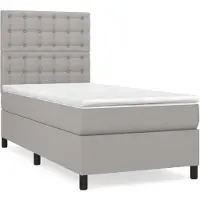 vidaXL Boxspringbett mit Matratze Hellgrau 80x200 cm Stoff