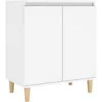 vidaXL Sideboard mit Massivholz-Beinen Weiß 60x35x70 cm Holzwerkstoff