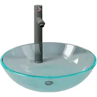 vidaXL Waschbecken mit Wasserhahn und Ablaufgarnitur aus gehärtetem