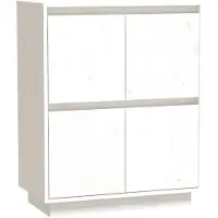 vidaXL Sideboard Weiß 60x34x75 cm Massivholz Kiefer