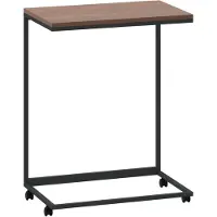 vidaXL Beistelltisch mit Rollen Schwarz 55x35x70 cm Holzwerkstoff