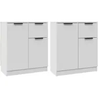 vidaXL Sideboards 2 Stk. Weiß 60x30x70 cm Holzwerkstoff