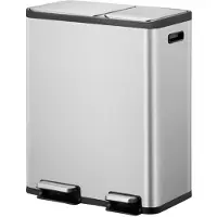 EKO - EcoCasa 1 Treteimer 30+20 Liter - Stainless steel Polypropyleen - Matt Edelstahl